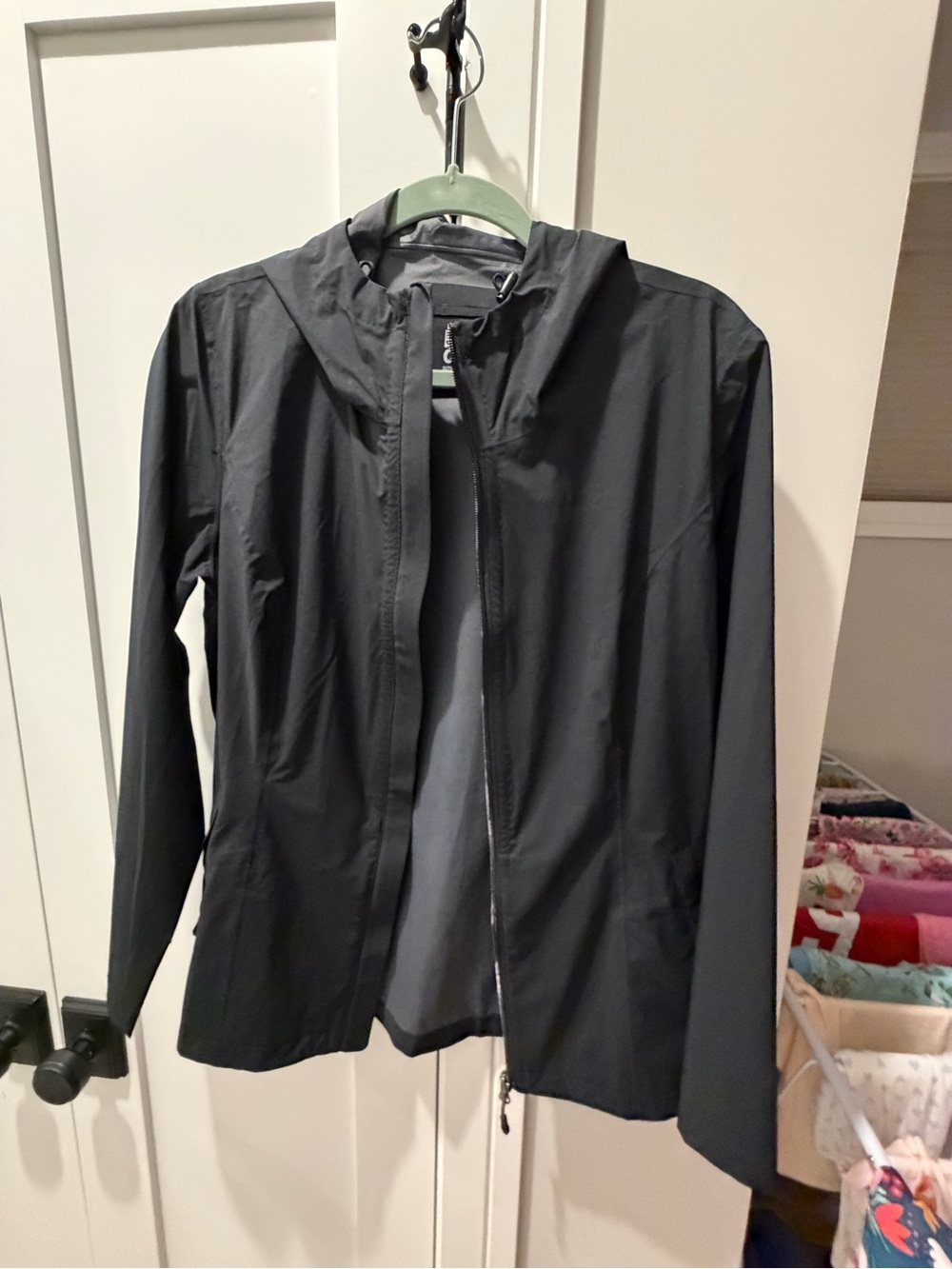 32 Degrees Women's Black Hooded Utility Rain Jacket size large